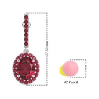 Oval Halo Drop Earrings