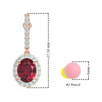 Oval Halo Drop Earrings