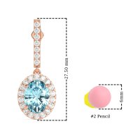 Oval Halo Drop Earrings