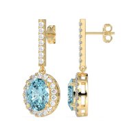 Oval Halo Drop Earrings