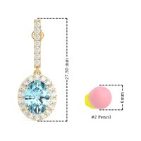Oval Halo Drop Earrings