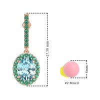 Oval Halo Drop Earrings