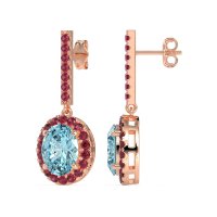 Oval Halo Drop Earrings