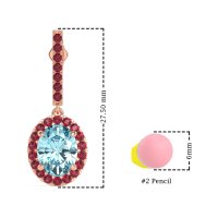 Oval Halo Drop Earrings