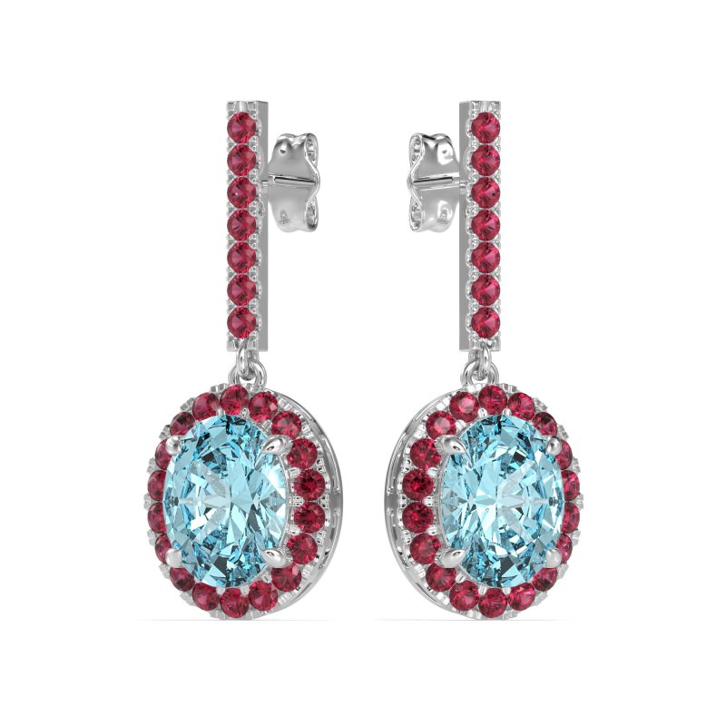 Oval Halo Drop Earrings