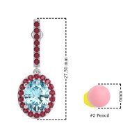 Oval Halo Drop Earrings