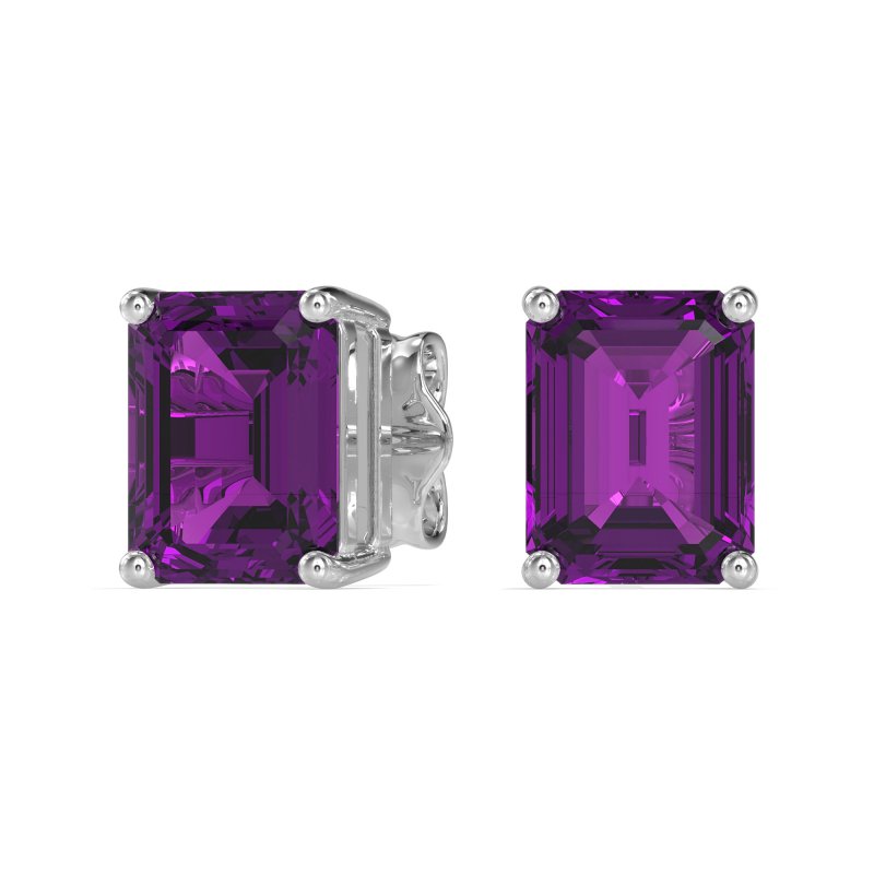 Classic Four Prong Emerald Cut Studs