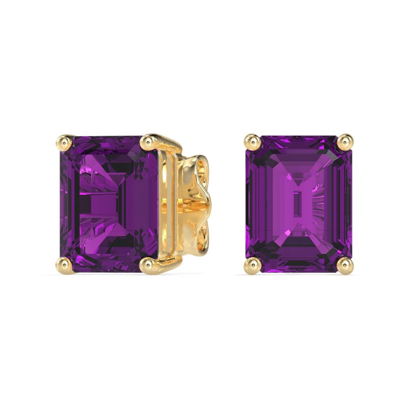 Classic Four Prong Emerald Cut Studs