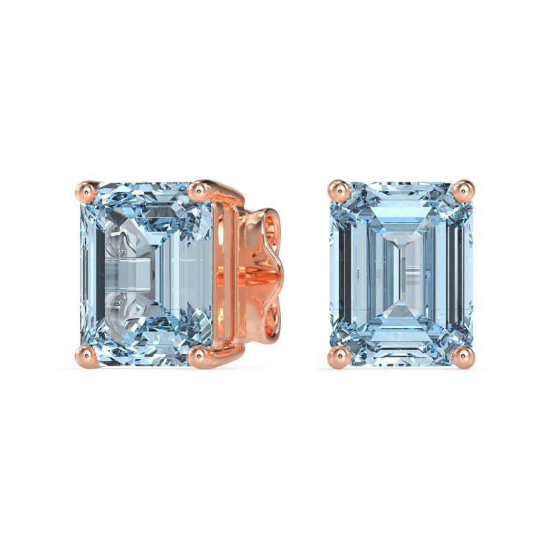 Classic Four Prong Emerald Cut Studs