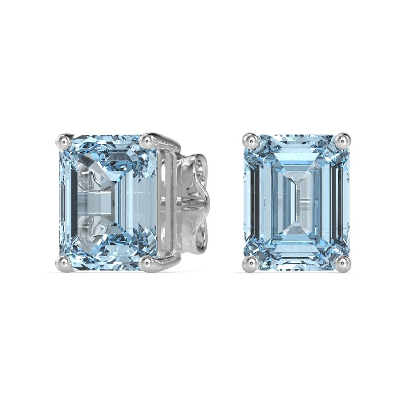 Classic Four Prong Emerald Cut Studs