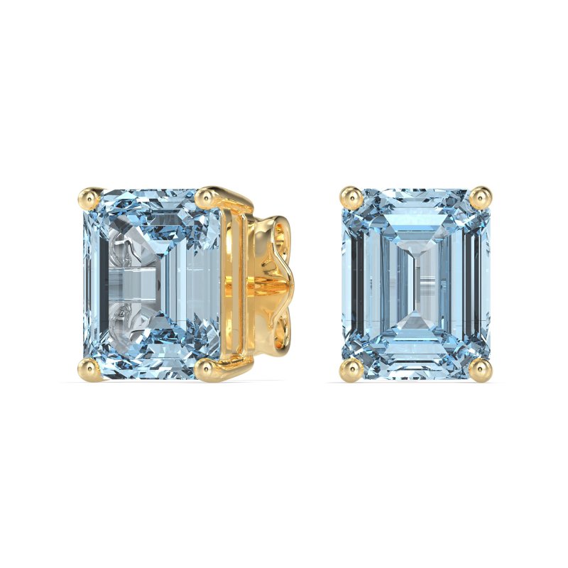 Classic Four Prong Emerald Cut Studs