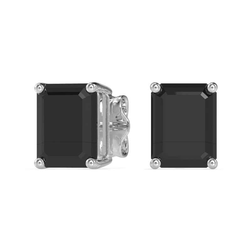 Classic Four Prong Emerald Cut Studs