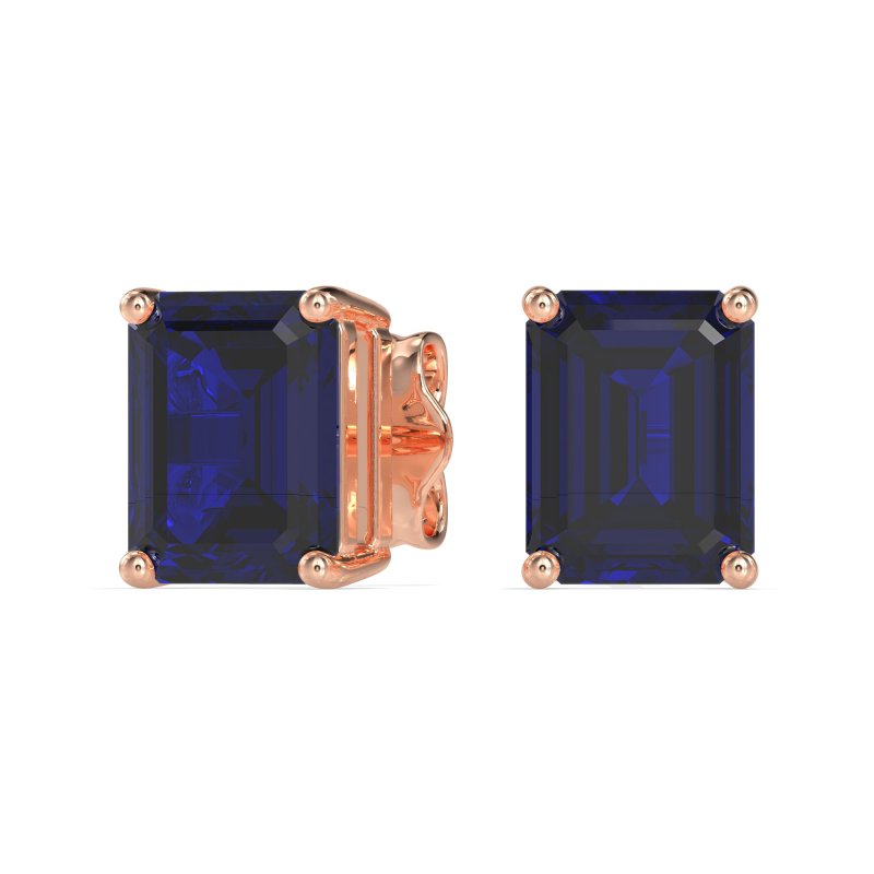 Classic Four Prong Emerald Cut Studs