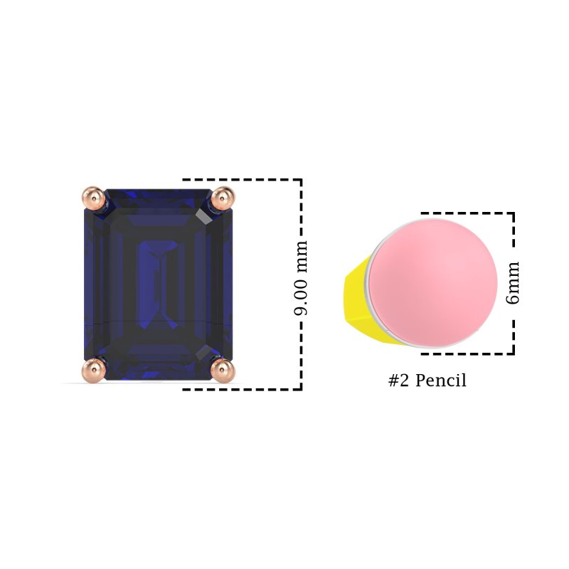 Classic Four Prong Emerald Cut Studs