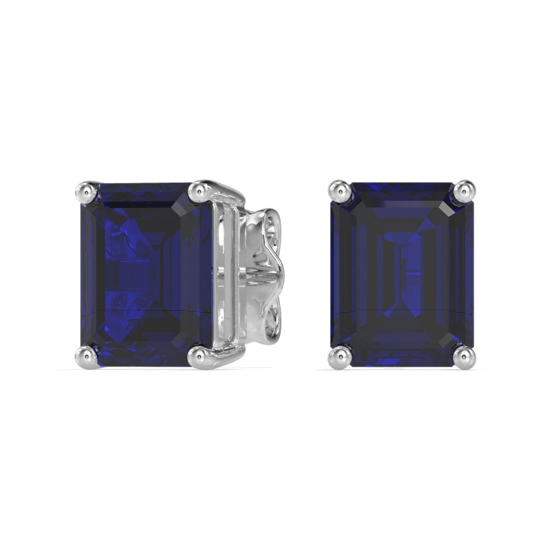 Classic Four Prong Emerald Cut Studs