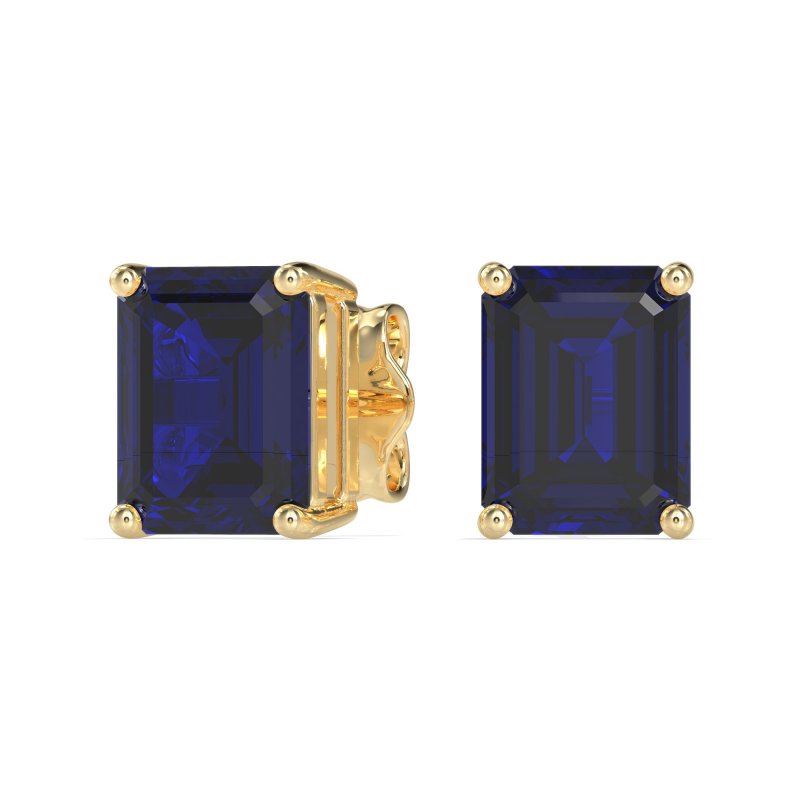 Classic Four Prong Emerald Cut Studs