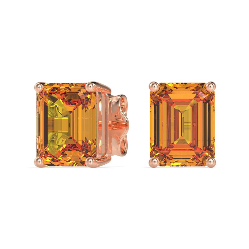 Classic Four Prong Emerald Cut Studs