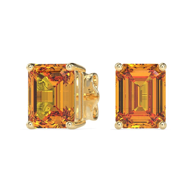 Classic Four Prong Emerald Cut Studs