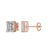 Classic Four Prong Emerald Cut Studs