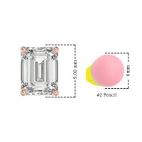 Classic Four Prong Emerald Cut Studs