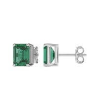 Classic Four Prong Emerald Cut Studs