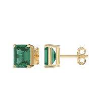 Classic Four Prong Emerald Cut Studs