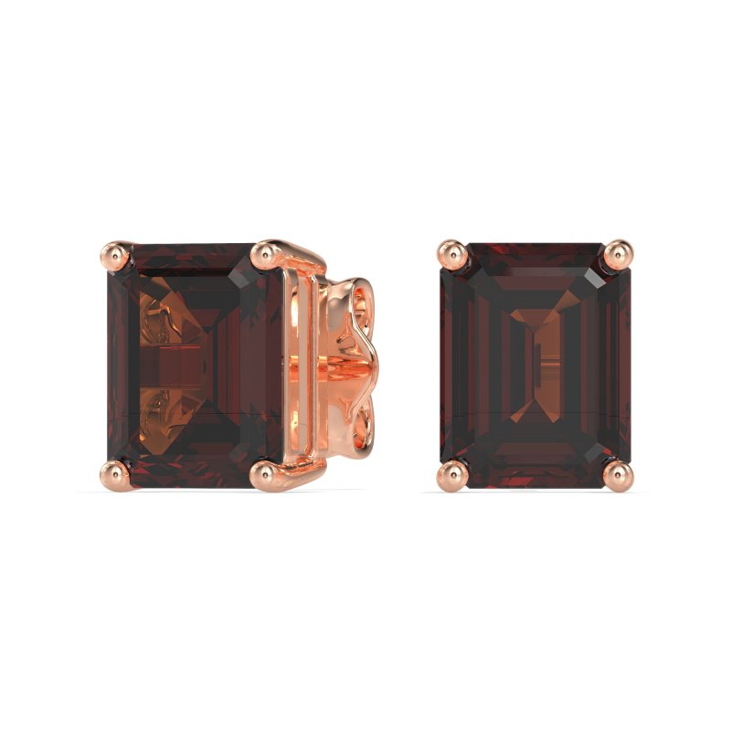 Classic Four Prong Emerald Cut Studs