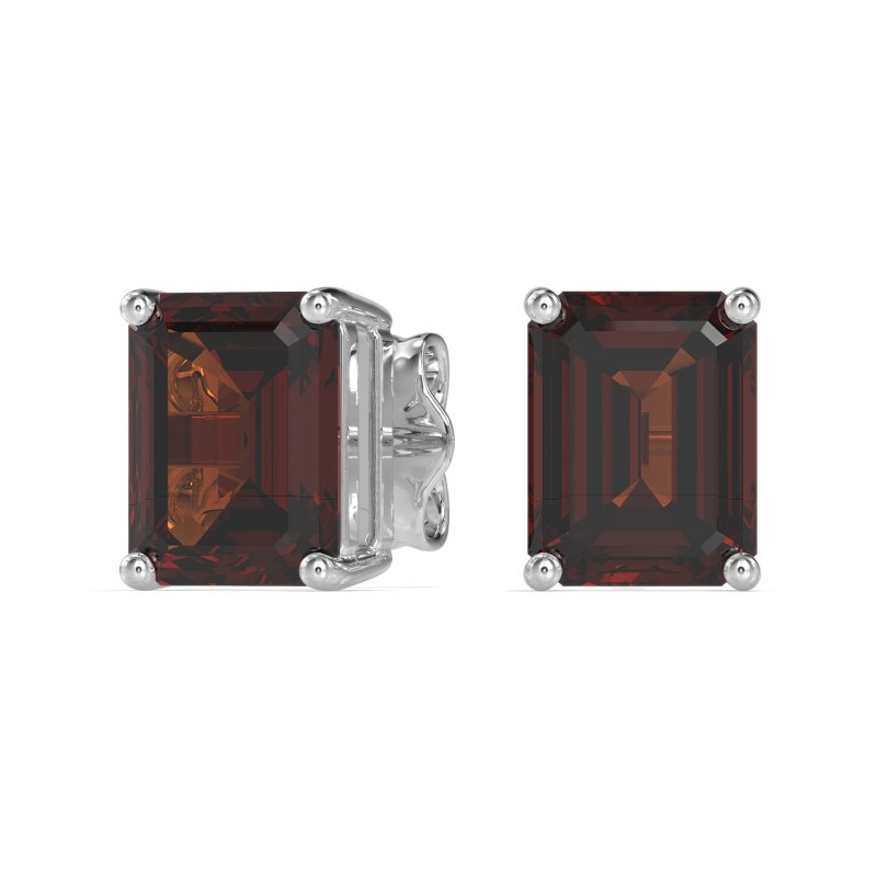 Classic Four Prong Emerald Cut Studs