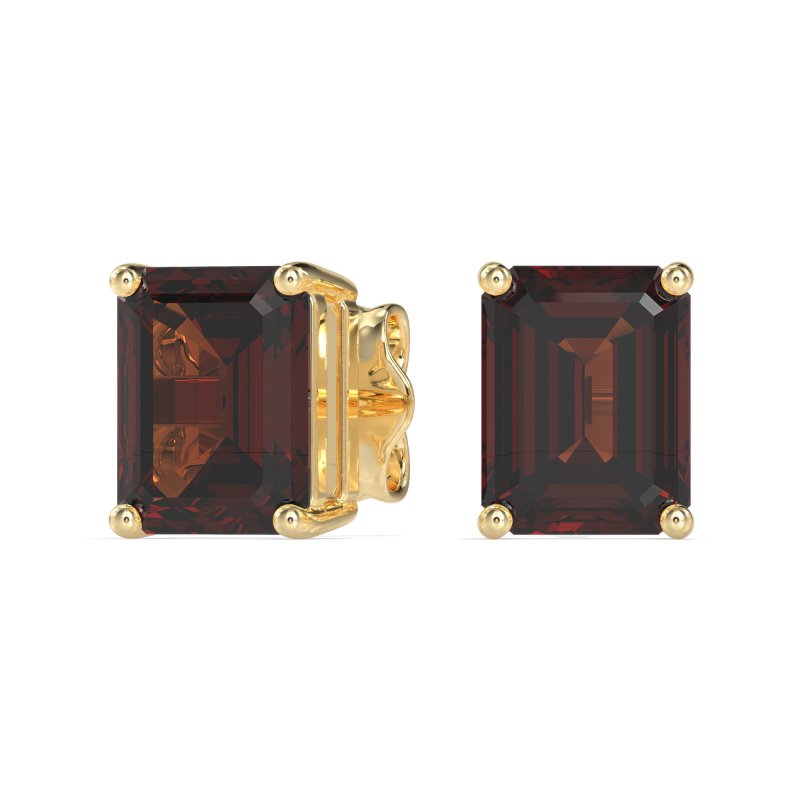 Classic Four Prong Emerald Cut Studs