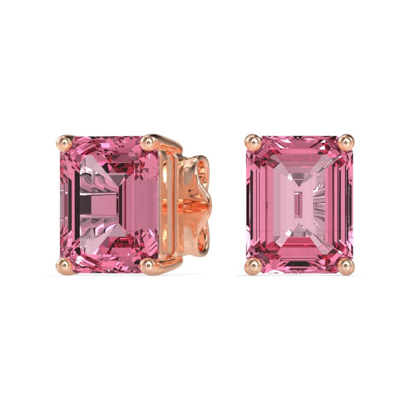 Classic Four Prong Emerald Cut Studs