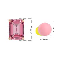 Classic Four Prong Emerald Cut Studs