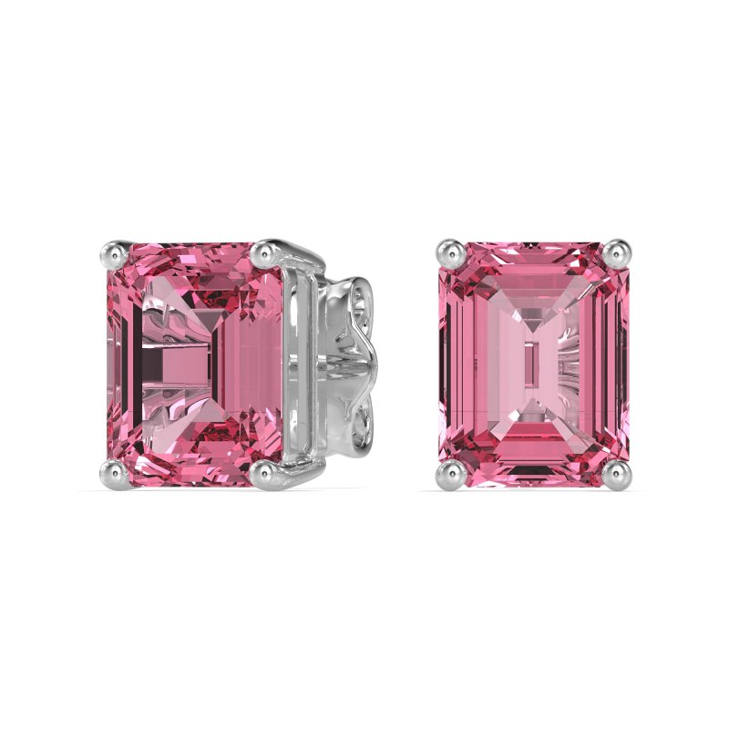 Classic Four Prong Emerald Cut Studs