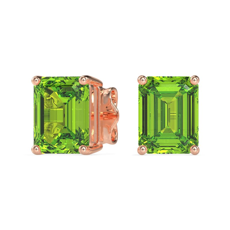 Classic Four Prong Emerald Cut Studs