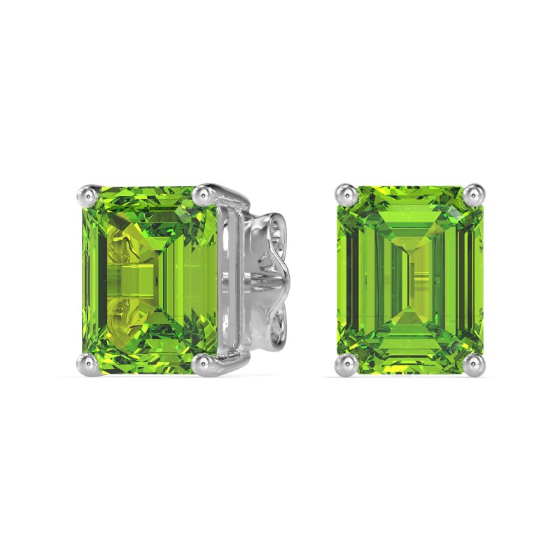Classic Four Prong Emerald Cut Studs