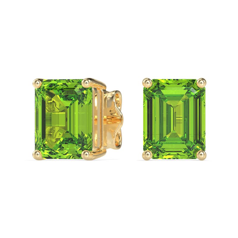 Classic Four Prong Emerald Cut Studs