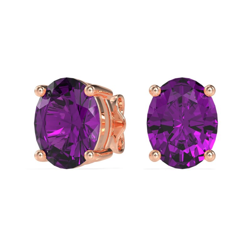 Classic Four Prong Oval Studs