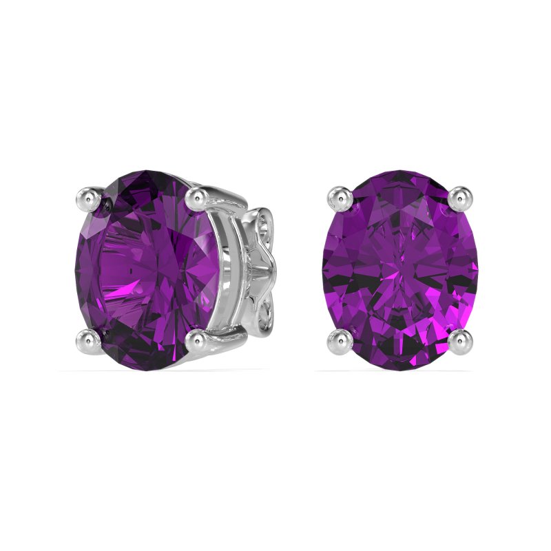 Classic Four Prong Oval Studs