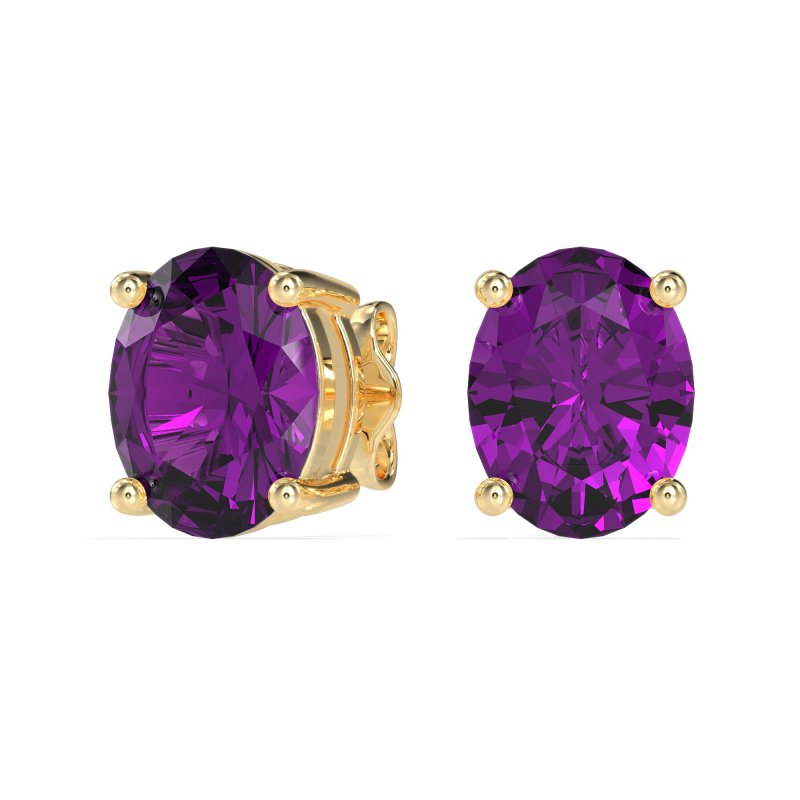 Classic Four Prong Oval Studs