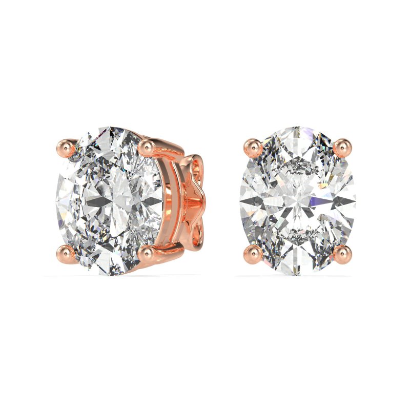 Classic Four Prong Oval Studs