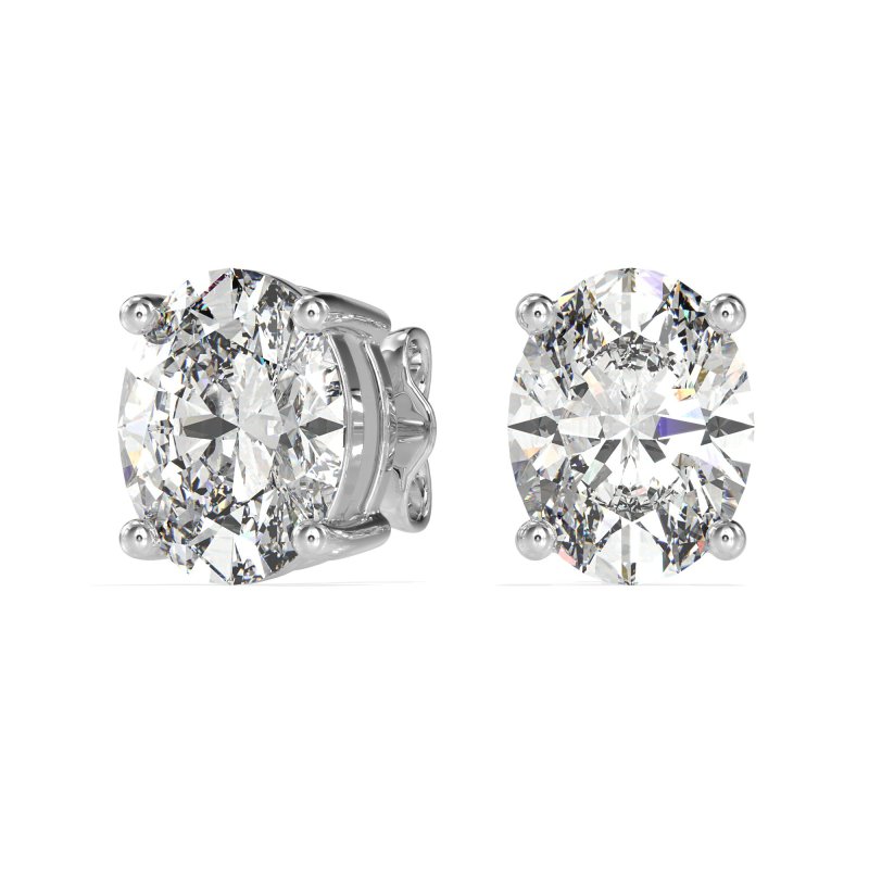 Classic Four Prong Oval Studs
