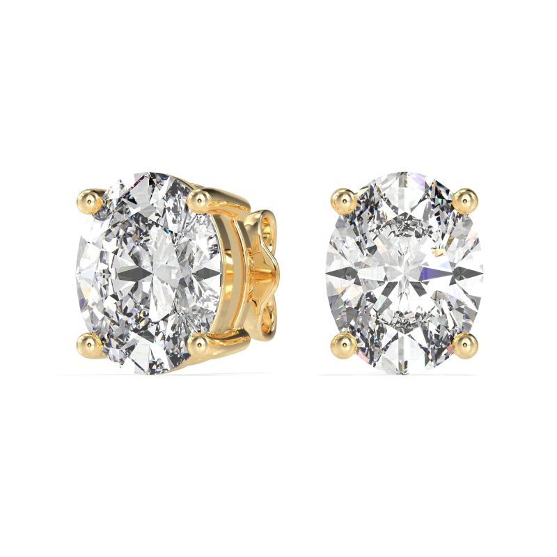 Classic Four Prong Oval Studs