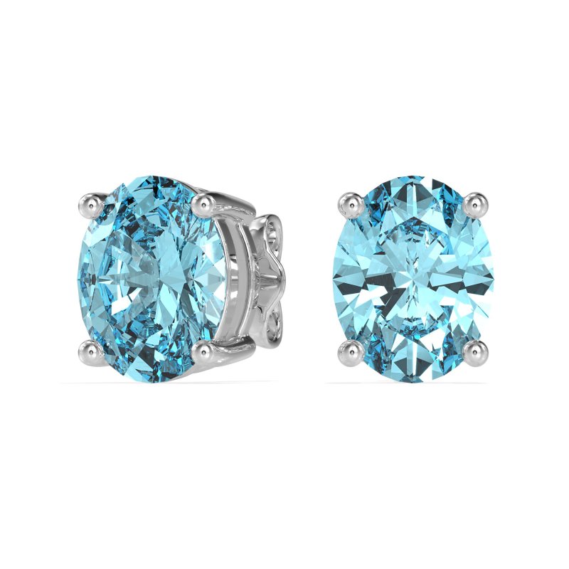 Classic Four Prong Oval Studs