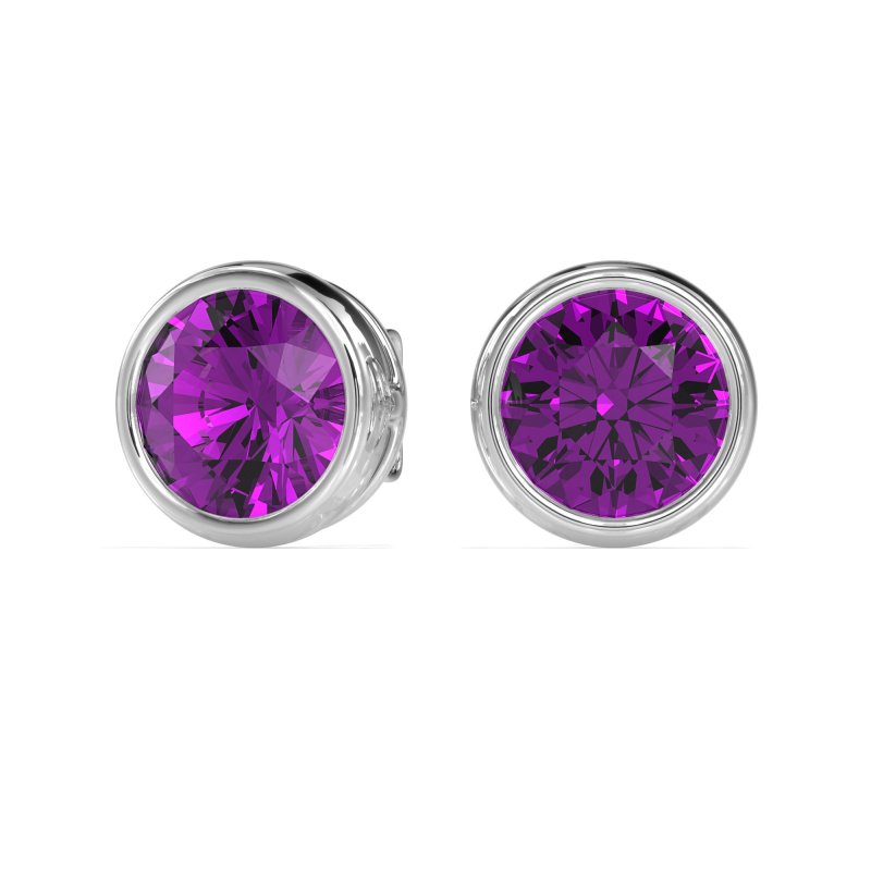 Classic Round Bezel-Set Studs