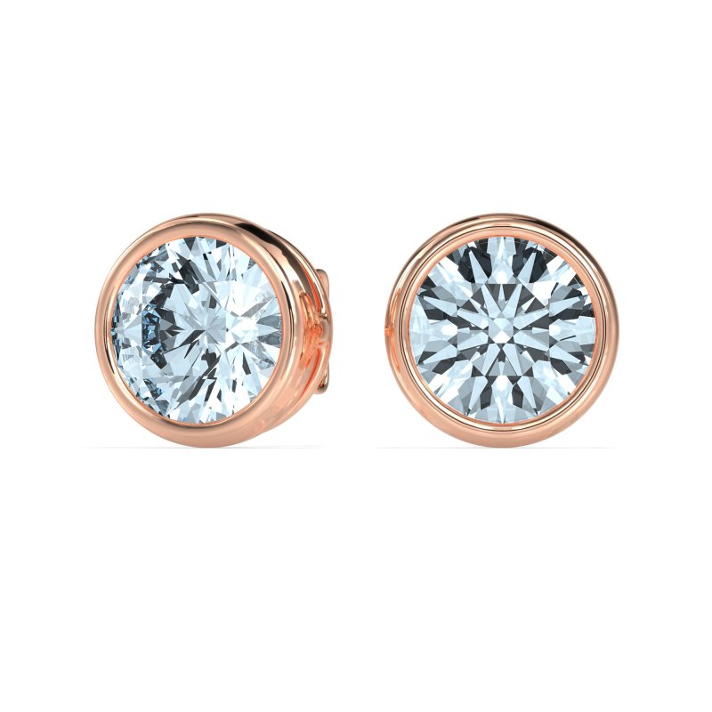Classic Round Bezel-Set Studs