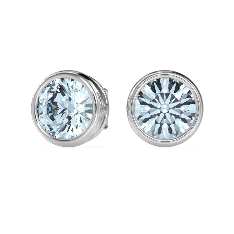 Classic Round Bezel-Set Studs