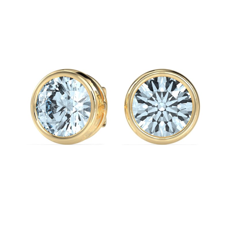 Classic Round Bezel-Set Studs