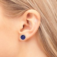 Classic Round Bezel-Set Studs