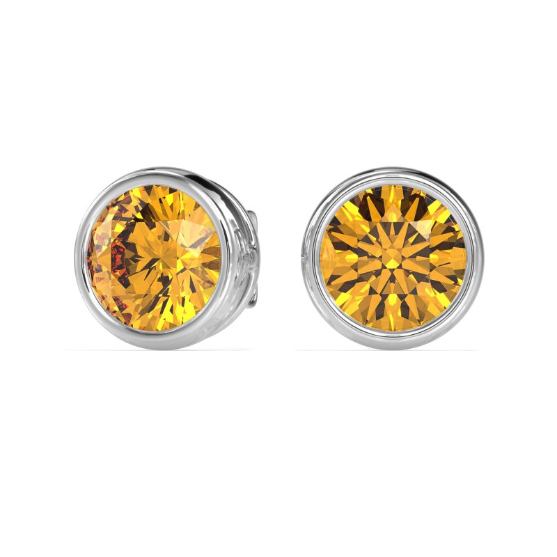 Classic Round Bezel-Set Studs