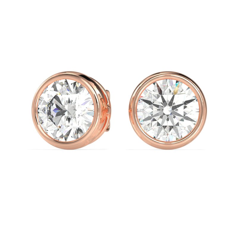 Classic Round Bezel-Set Studs