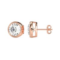 Classic Round Bezel-Set Studs